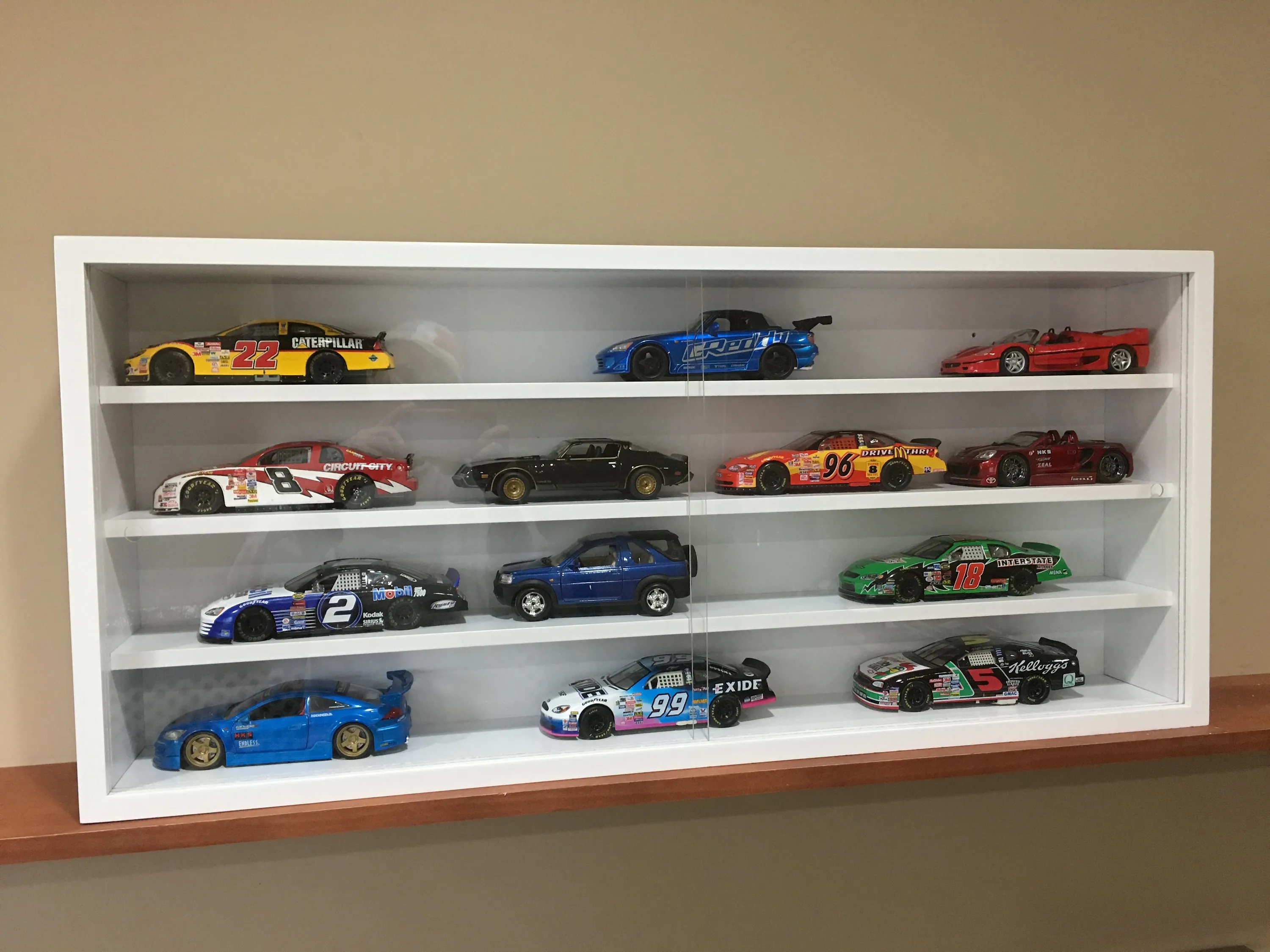 46624 acrylic diecast car shelf